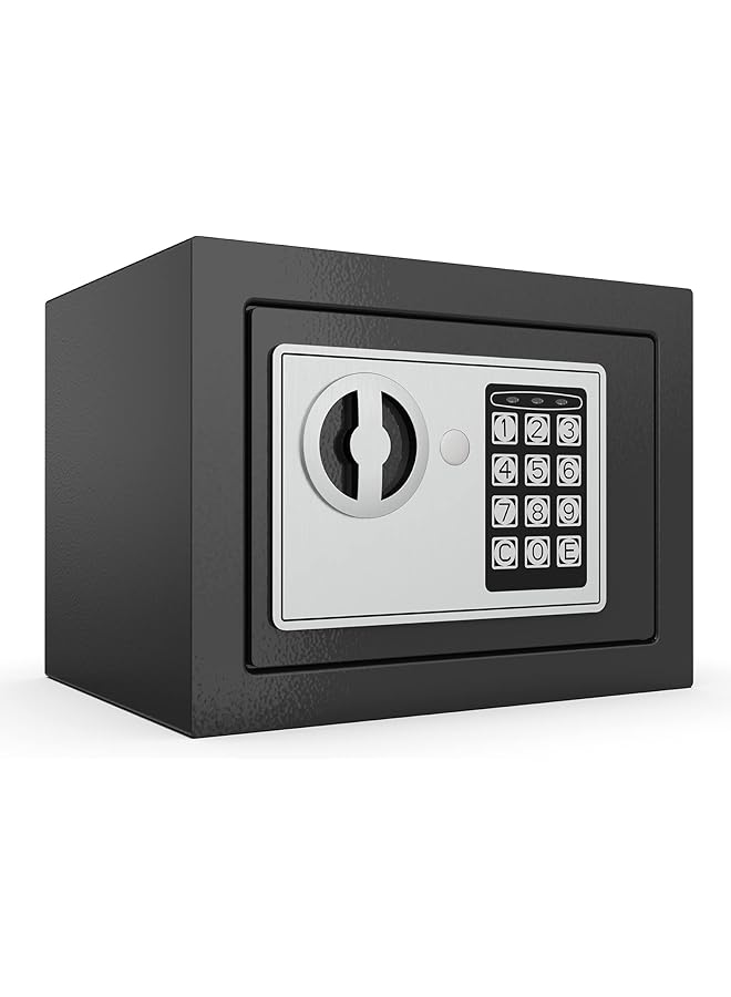 Patron Digital Electronic Safe Box Keypad Home Office Travel Business Safe Box With Small Gray Safe Deposit Box And Lock 0.236 Cubic Feet - Image 1