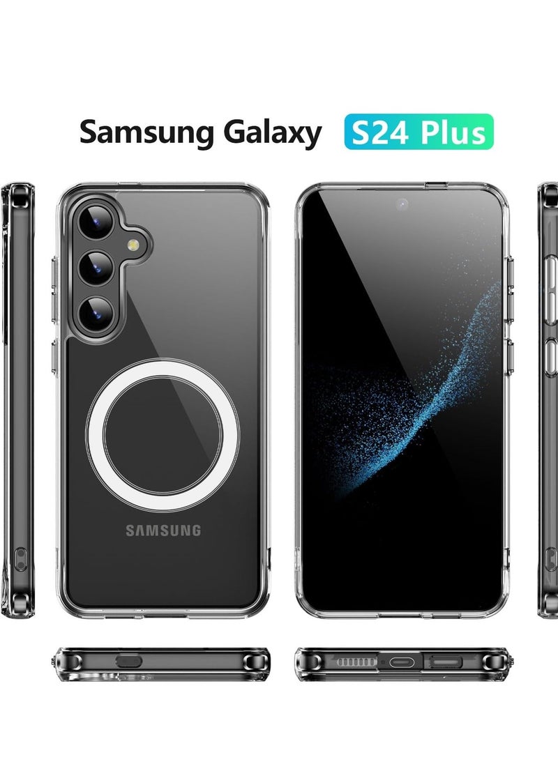 Case - for Samsung Galaxy S24 Plus Clear Case Compatible with MagSafe, Crystal Clear Slim Fit Thin TPU Bumper Hard PC Back Phone Cover for Galaxy S24 Plus 6.7inch(Clear) - Image 1
