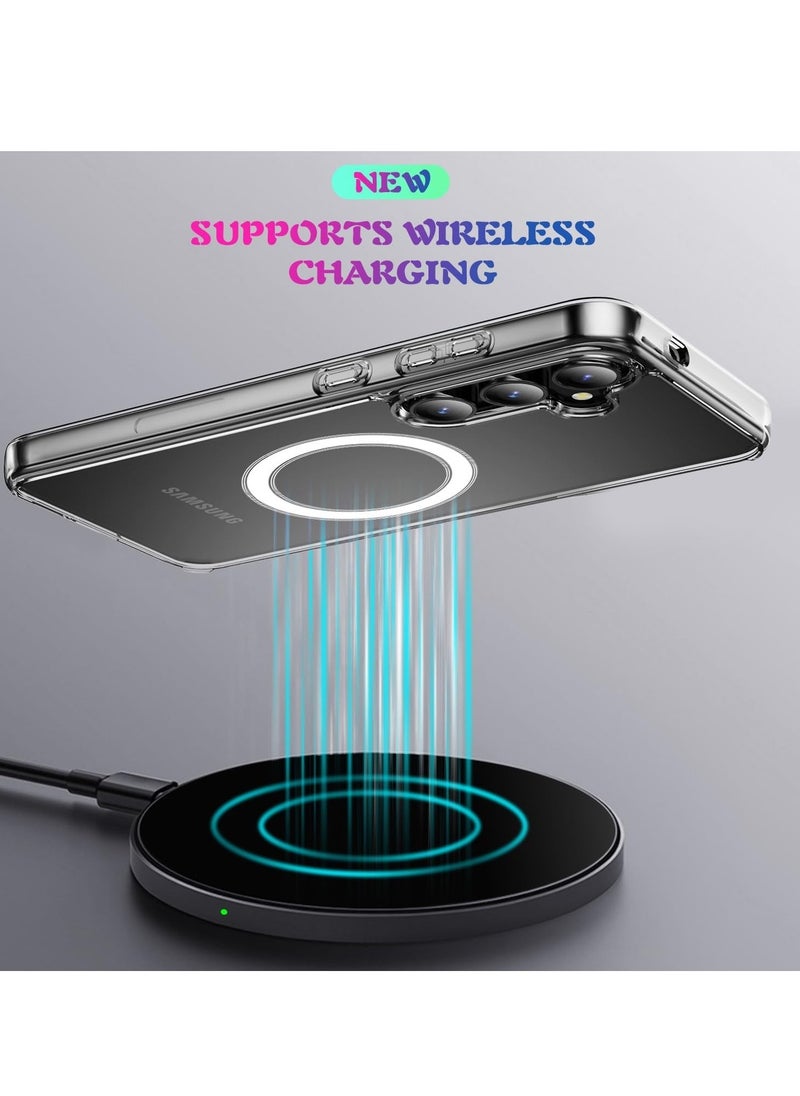 Case - for Samsung Galaxy S24 Plus Clear Case Compatible with MagSafe, Crystal Clear Slim Fit Thin TPU Bumper Hard PC Back Phone Cover for Galaxy S24 Plus 6.7inch(Clear) - Image 1
