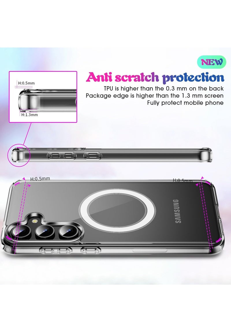 Case - for Samsung Galaxy S24 Plus Clear Case Compatible with MagSafe, Crystal Clear Slim Fit Thin TPU Bumper Hard PC Back Phone Cover for Galaxy S24 Plus 6.7inch(Clear) - Image 1