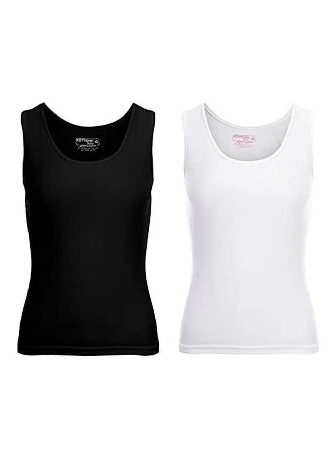 COTTONIL Basic Round Neck Sleeveless Undershirts Pack Of 2 