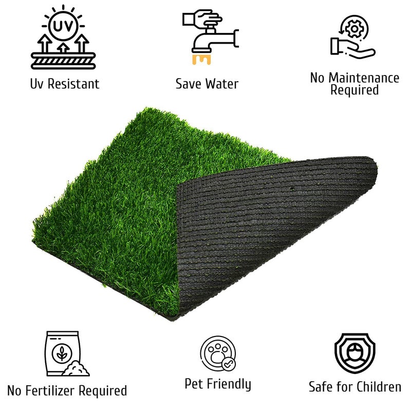 TIB 35 MM High Density Artificial Grass Carpet | Artificial Grass Mat for Balcony, Garden, Lawn - Green Grass Carpet for Balcony, (2 X 3 Feet) - Image 3