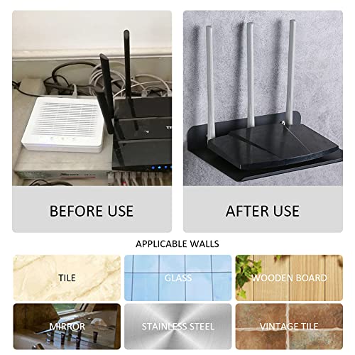 OLizee Drill-Free Wall Mount Floating Display Shelf with Cable Hole Baby Monitor Projector Wall Shelf Video Camera Storage WiFi Router Smart Speaker - Image 4