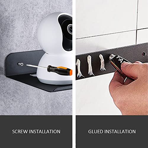 OLizee Drill-Free Wall Mount Floating Display Shelf with Cable Hole Baby Monitor Projector Wall Shelf Video Camera Storage WiFi Router Smart Speaker - Image 5