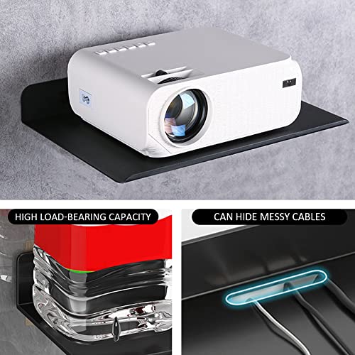 OLizee Drill-Free Wall Mount Floating Display Shelf with Cable Hole Baby Monitor Projector Wall Shelf Video Camera Storage WiFi Router Smart Speaker - Image 3