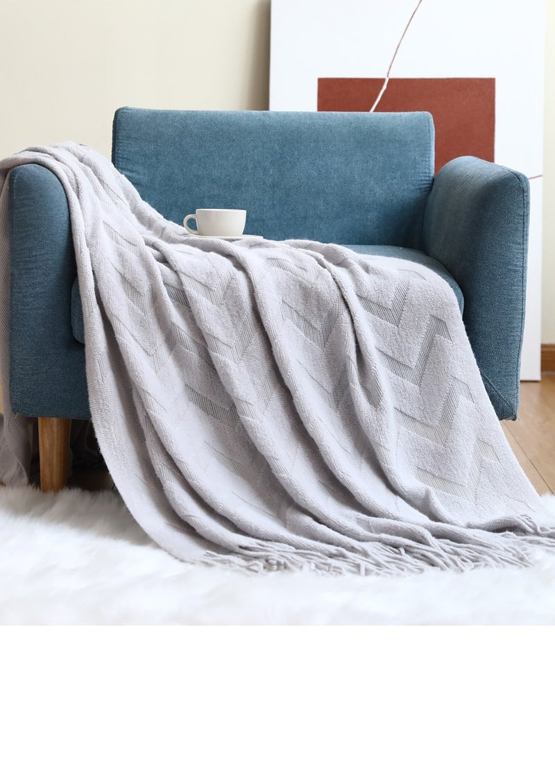 محبوك بطانية لينة ضوء رمادي