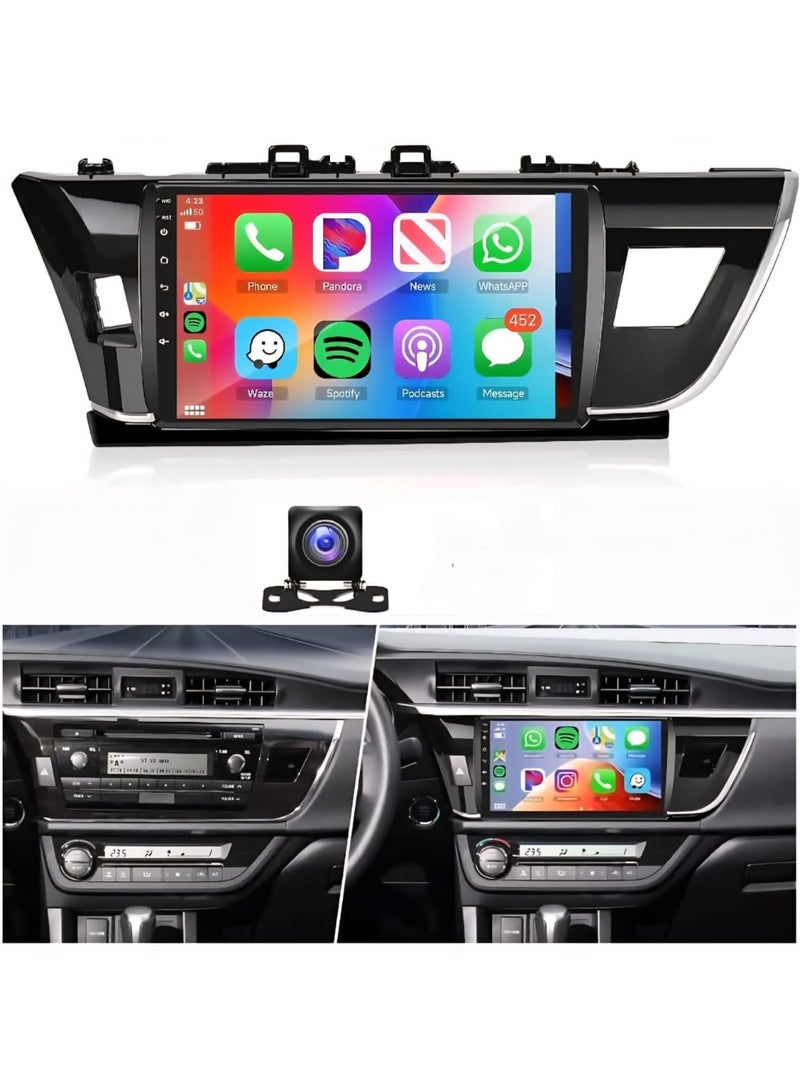 شاشة أندرويد لتويوتا كورولا 2014–2016 | شاشة لمس مقاس 9 بوصات | تدعم CarPlay و Android Auto اللاسلكي | واي فاي، صوت DSP، دعم 4G، راديو، كاميرا خلفية AHD مرفقة | ذاكرة 2GB + 32GB - Image 2