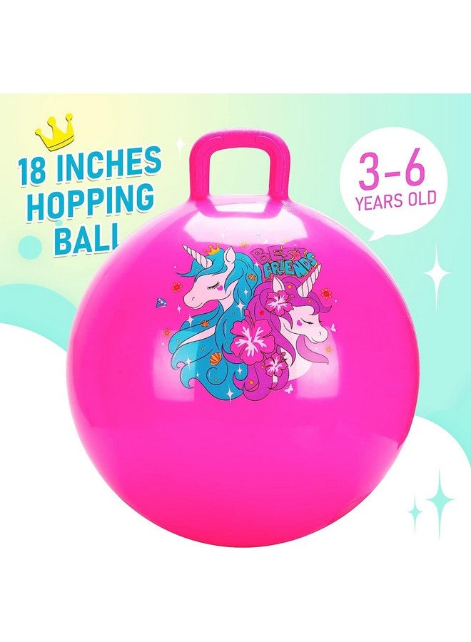 Abhsant Jumping Hopping Hop Ball for Kids with Air Pump Included for Kids Hip-Pity Bouncy Ball with Handles Playing Ball for Boys Girls Toys (Pink) - Image 2
