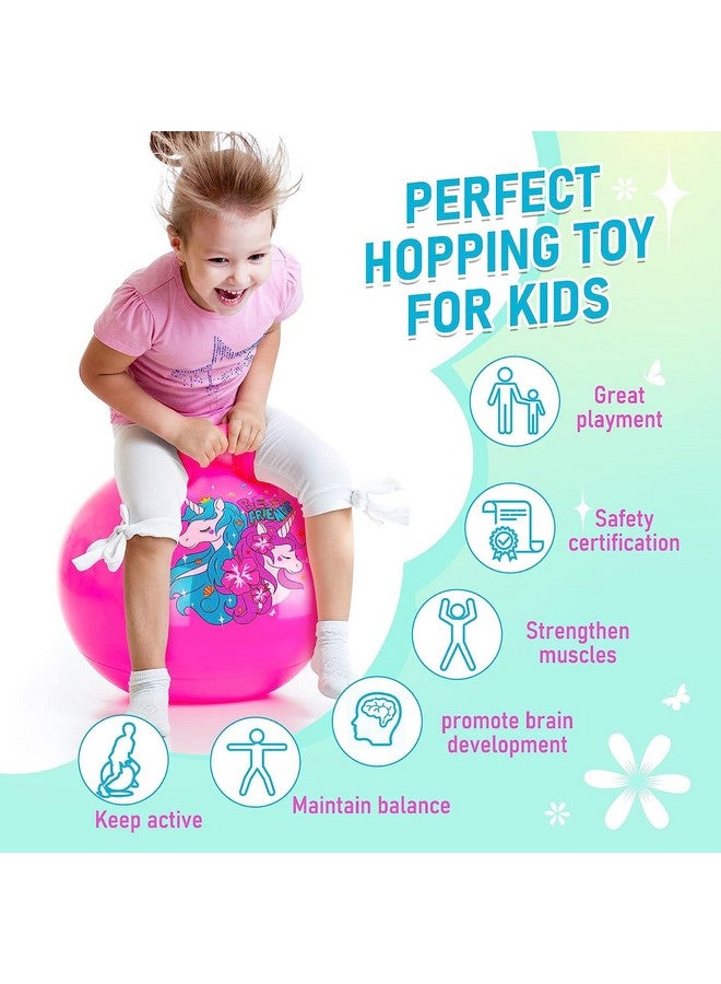 Abhsant Jumping Hopping Hop Ball for Kids with Air Pump Included for Kids Hip-Pity Bouncy Ball with Handles Playing Ball for Boys Girls Toys (Pink) - Image 1