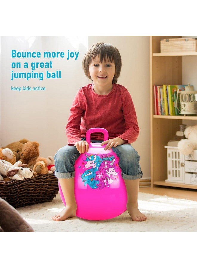 Abhsant Jumping Hopping Hop Ball for Kids with Air Pump Included for Kids Hip-Pity Bouncy Ball with Handles Playing Ball for Boys Girls Toys (Pink) - Image 4