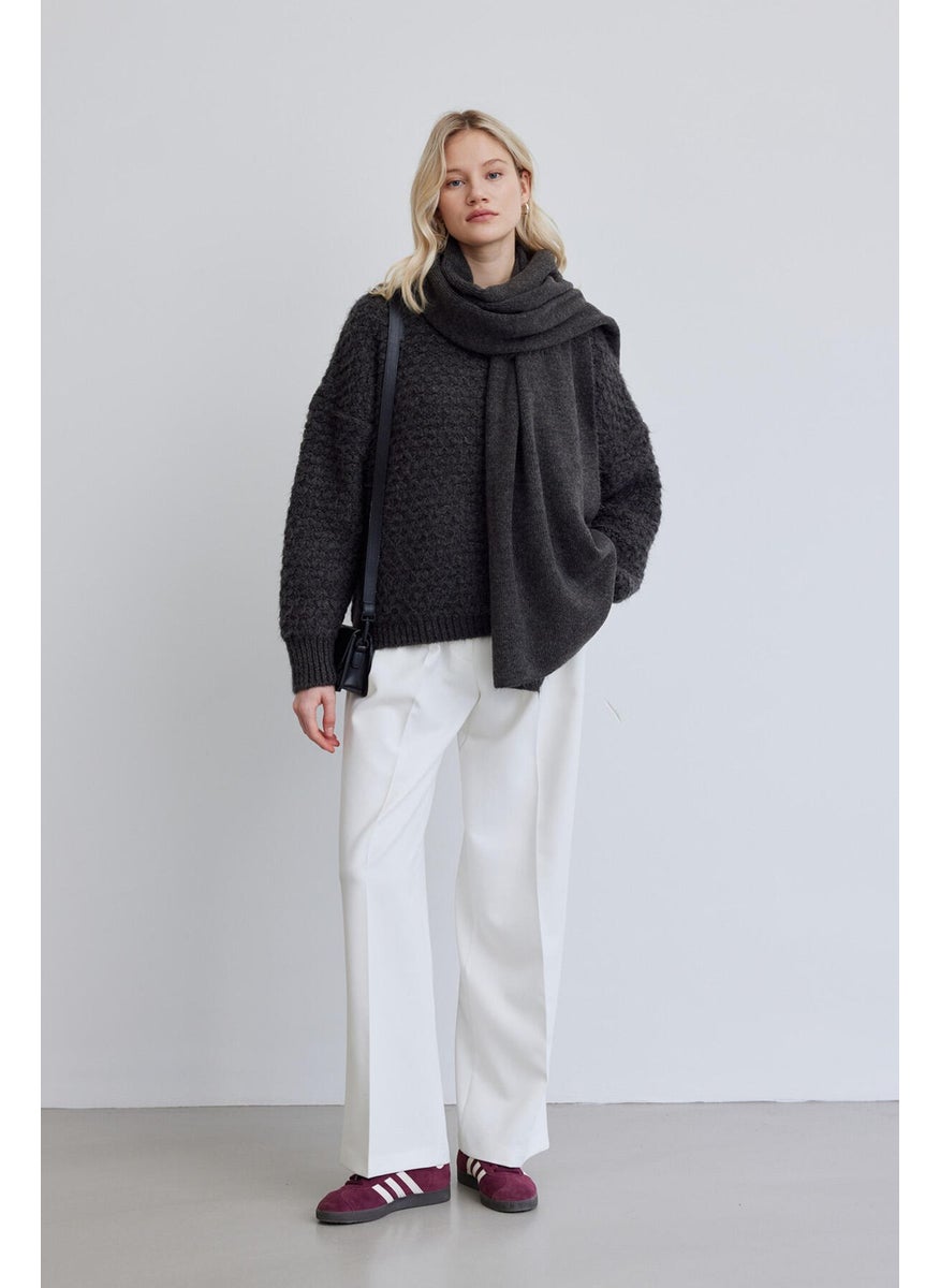 Manuka Patterned Knitted Sweater Anthracite  - Image 4