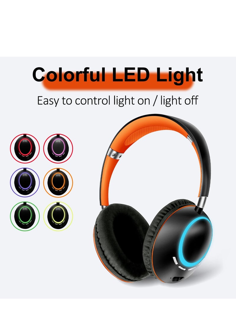 GULFLINK 400mah Bluetooth Wireless Headphones for Teens Adults Orange - Image 2