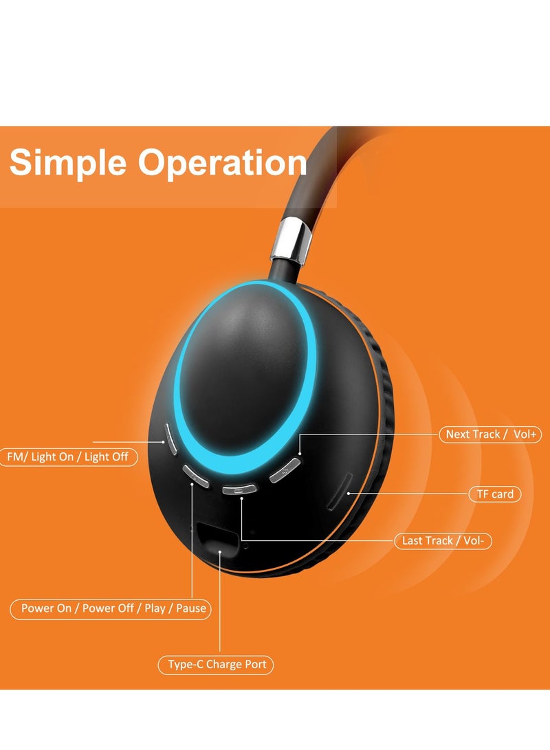 GULFLINK 400mah Bluetooth Wireless Headphones for Teens Adults Orange - Image 5