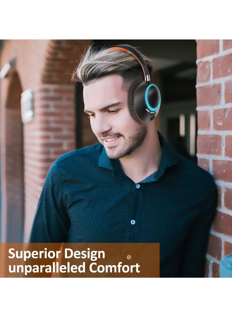 GULFLINK 400mah Bluetooth Wireless Headphones for Teens Adults Orange - Image 4