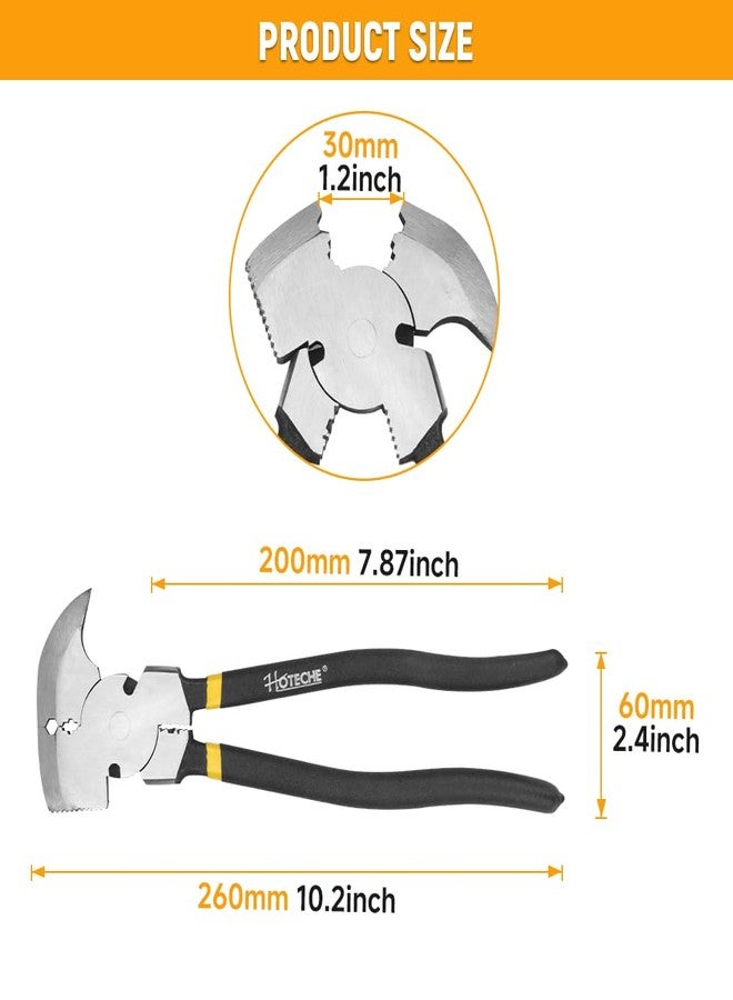 Hoteche 10.5 Inch Fencing Pliers Cr-V Steel Multi-Purpose Fence Tool Heavy Duty Hammerhead Pliers - Image 2