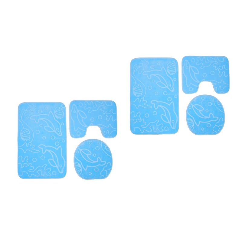 6 Pcs Cartoon Kids Bathroom Floor Mat Rug Anti-Skid Pad Toilet Seat Cover Set - Image 1