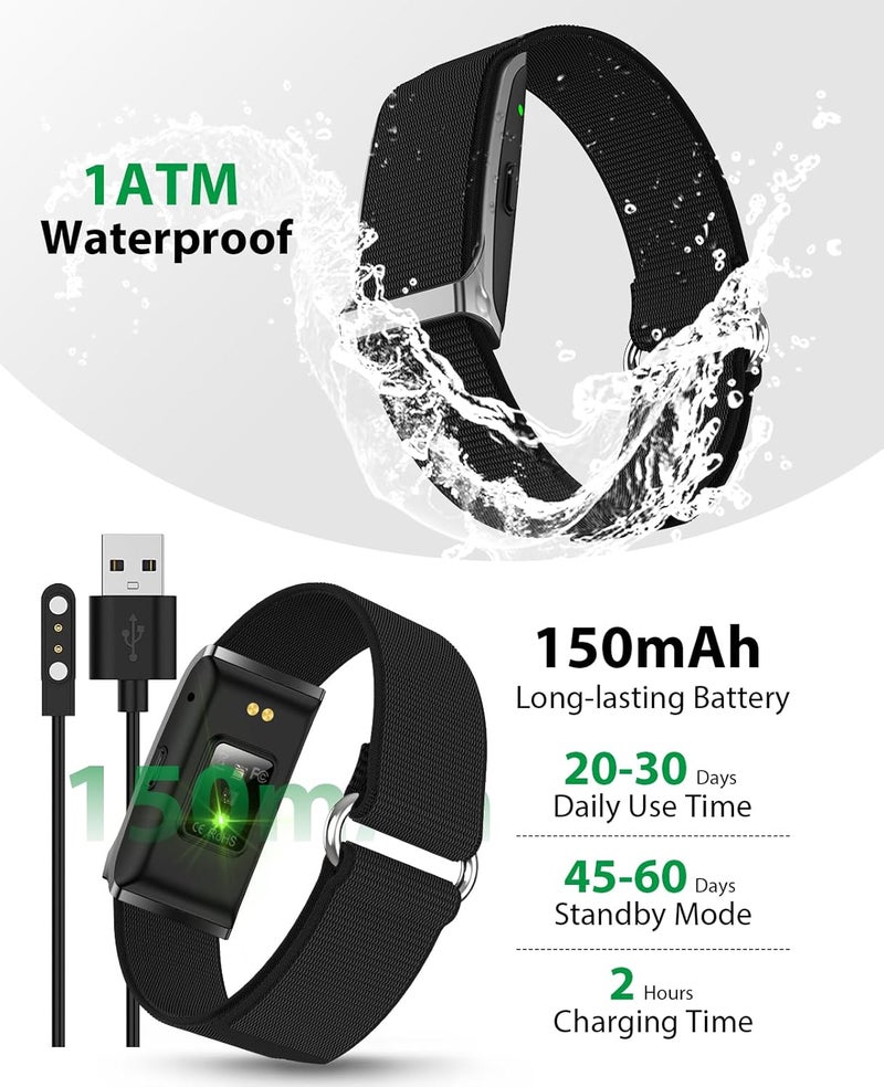 Smart Bracelet, Wearable Activity & Fitness Tracker Band, 24H Sleep Tracker, All-Day Continuous Heart Rate Blood Pressure Stress HRV Monitor, 120+ Sport Modes Smart Wristband with Free APP 2 Bands - Image 4