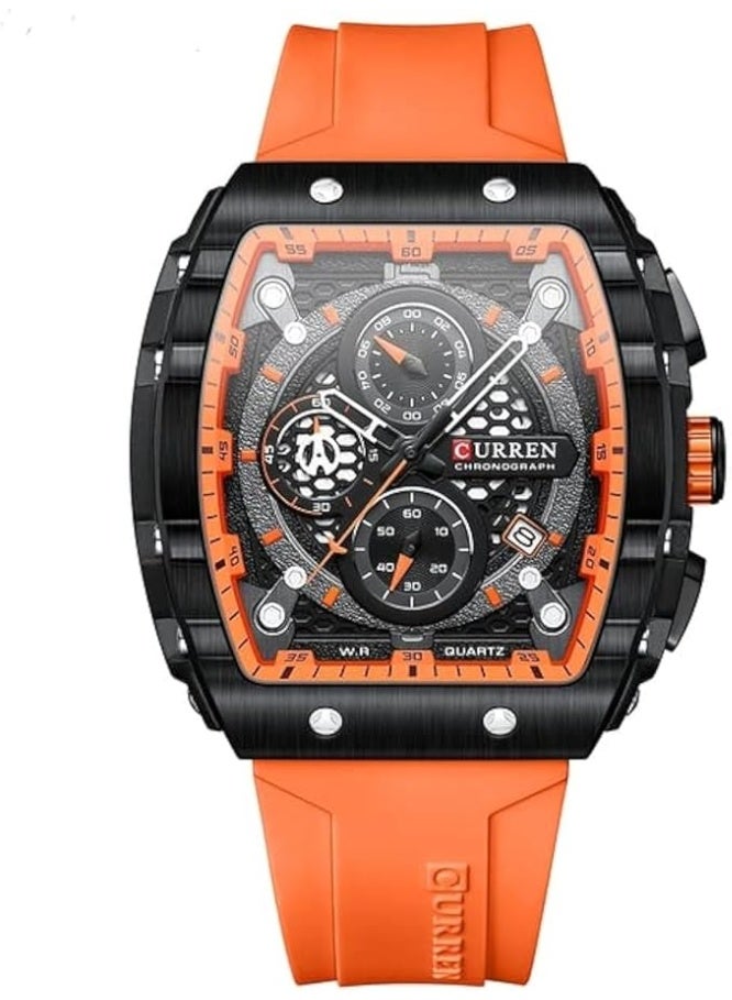 CURREN Men's waterproof chronograph watch with silicone strap - Image 1