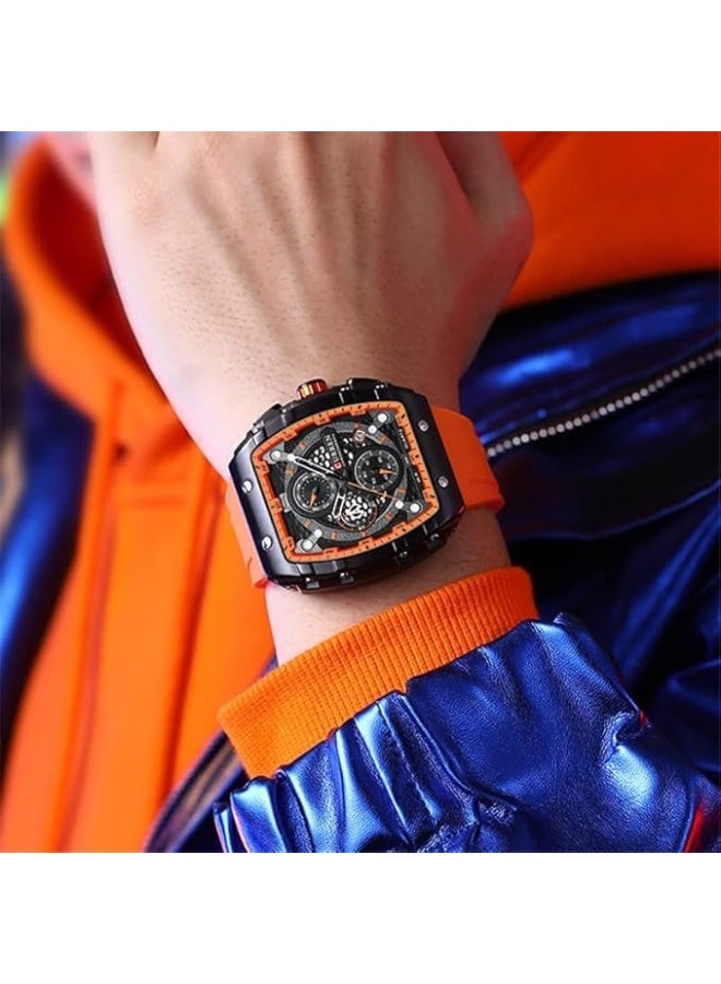 CURREN Men's waterproof chronograph watch with silicone strap - Image 3