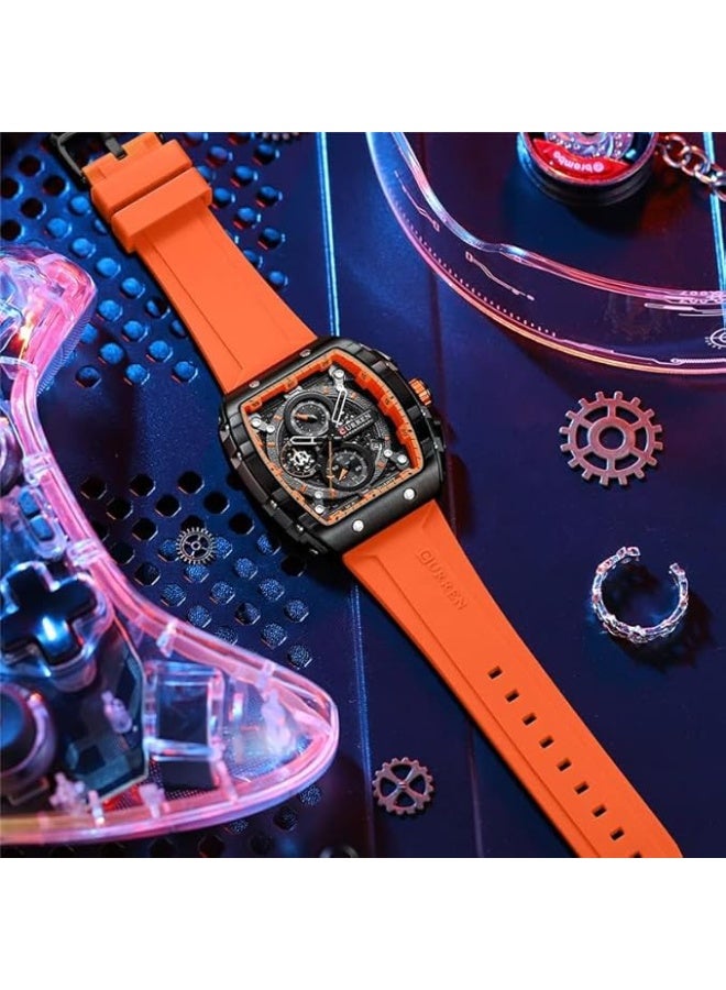 CURREN Men's waterproof chronograph watch with silicone strap - Image 4