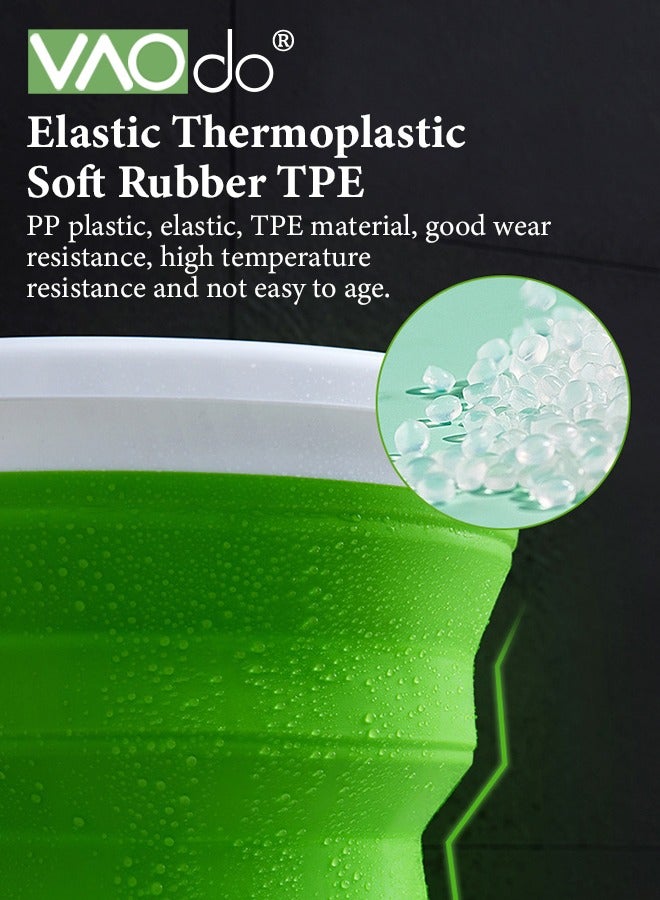 فاو دو عبوتان من دلو بلاستيكي قابل للطي بسعة 2.6 جالون (10 لتر) لكل منهما، حوض دائري محمول قابل للطي مع مقبض لتنظيف المنزل، وعاء مياه خارجي موفر للمساحة للحديقة أو التخييم، دلو ماء محمول لصيد الأسماك - Image 5