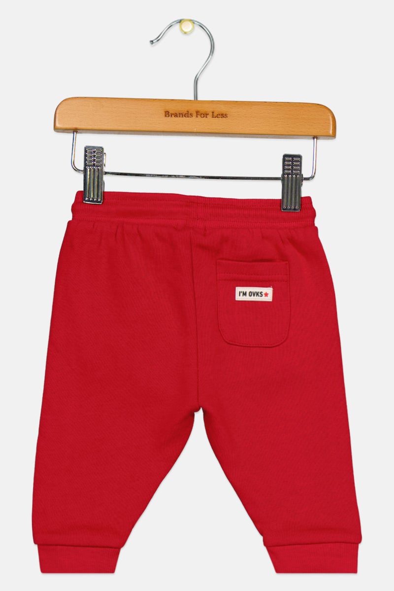 Overkids Toddlers Boy Solid Sweatpants, Red - Image 3