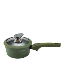PERFECT KITCHEN 7pc Cookware Set Die Cast Granite Coated With Silicomn Led And RemovableHandles Green - 3 Casserole ( 24CM, 16CM, 28CM And FryPan 28CM) With 3 Lids  - Image 4