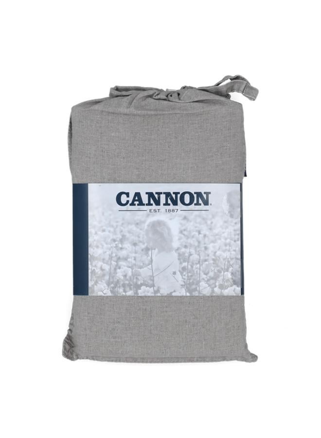 Cannon 2-Piece Stone Washed Premium Cotton Pillow Case Set Grey Cn Pcq2Pcsw-Gryd - Image 1
