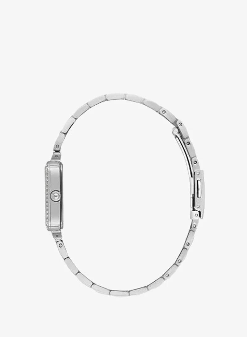 DANIEL KLEIN Women's Stainless Steel Silver Alloy Case Analog Silver Square Sunray Dial Japanese Quartz Premium 30 Meters Water Resistant