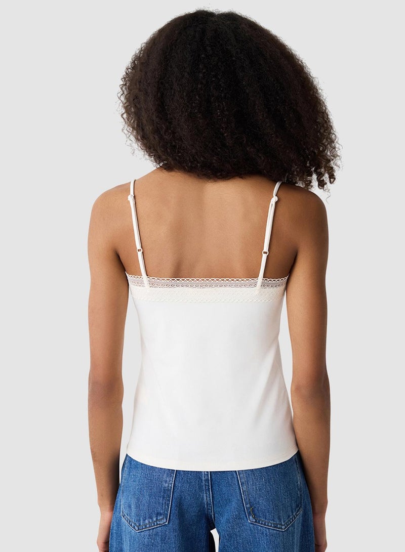 Penti Beige V-Neck Lace Slim Fit Camisole - Image 3