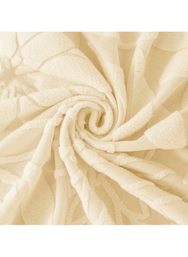 House of Quirk Universal Jacquard Waterproof Camellia Fabric Sofa Cover Soft Touching Cover for Couch Flexible Stretch Sofa Slipcover (One Seater, Beige) - Image 3