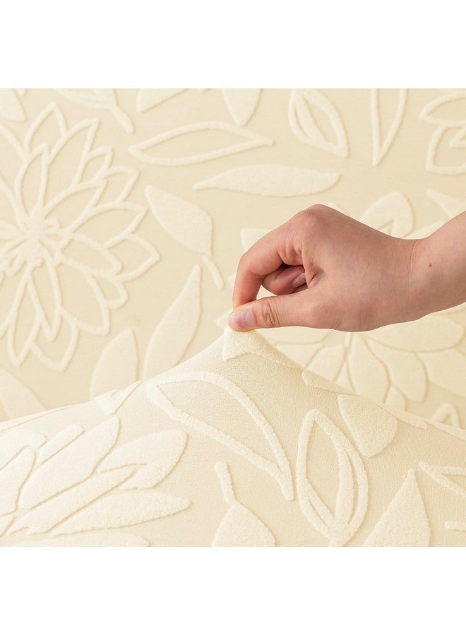 House of Quirk Universal Jacquard Waterproof Camellia Fabric Sofa Cover Soft Touching Cover for Couch Flexible Stretch Sofa Slipcover (One Seater, Beige) - Image 4