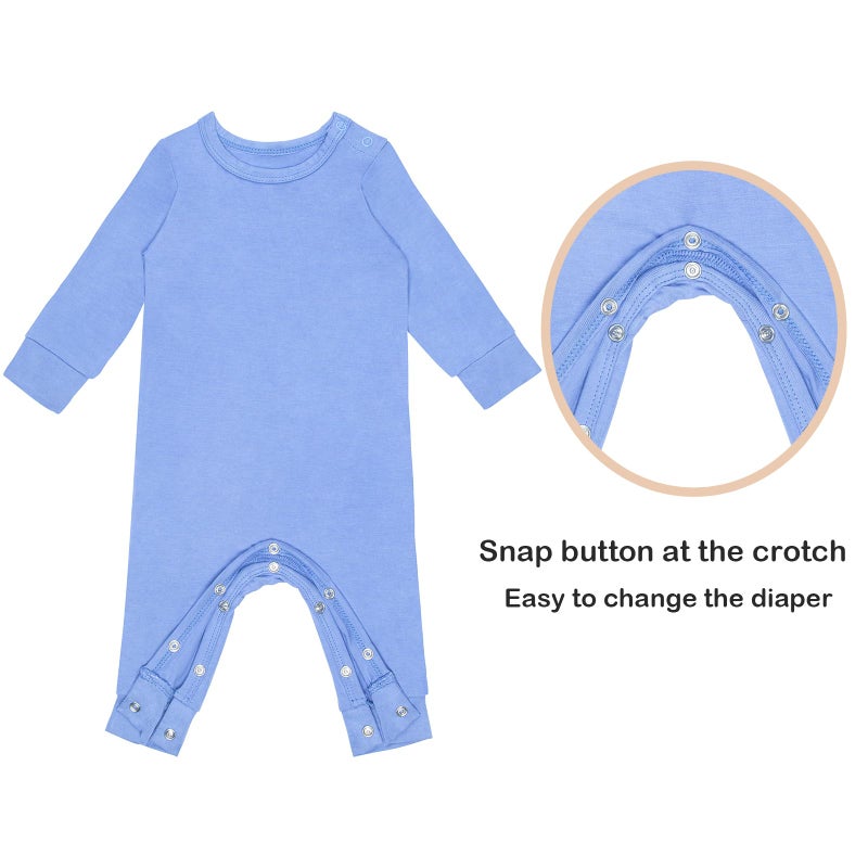 GUISBY Baby Long Sleeve Pajamas, Soft Footless with Snap Closure Romper 3 Piece Sets 6-12 Months - Image 4
