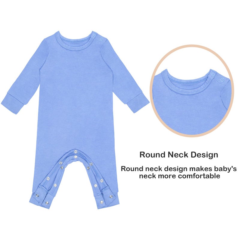 GUISBY Baby Long Sleeve Pajamas, Soft Footless with Snap Closure Romper 3 Piece Sets 6-12 Months - Image 5