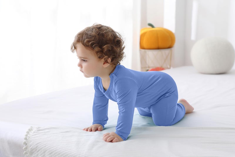 GUISBY Baby Long Sleeve Pajamas, Soft Footless with Snap Closure Romper 3 Piece Sets 6-12 Months - Image 2