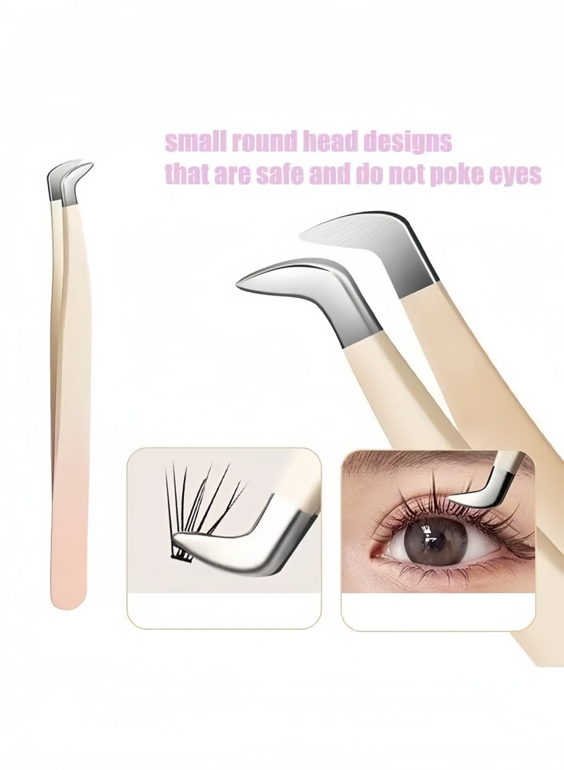 Set of 4 Straight Lash Tweezers for Eyelash Extensions - Pointed Tweezers, Anti-Rust, Stainless Steel Isolation Lash Supplies - Image 2