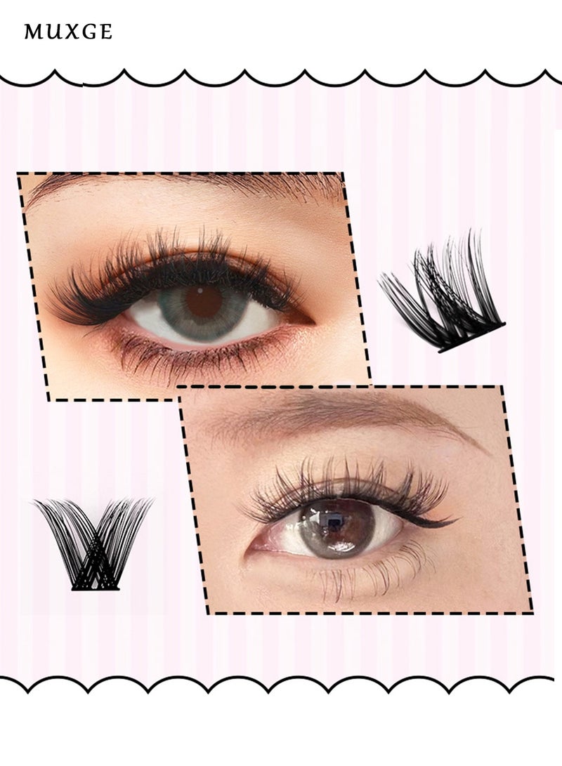 MUXGE Voluminous Floral Curl 40-Cluster False Eyelashes – Naturally Thick for Enchanting Eyes - Image 4