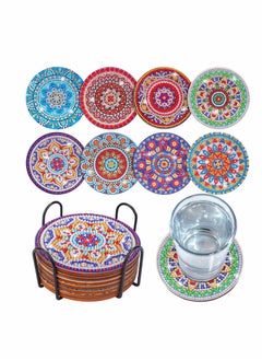 Y&D 8 Pcs Diamond Painting Coasters with Holder, Mandala DIY Art Crafts for Adults, Small Kits Accessories  - Image 1