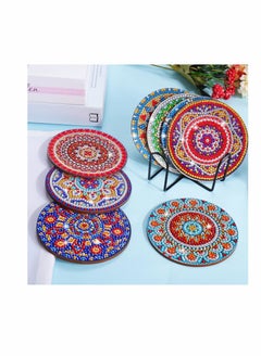 Y&D 8 Pcs Diamond Painting Coasters with Holder, Mandala DIY Art Crafts for Adults, Small Kits Accessories  - Image 2