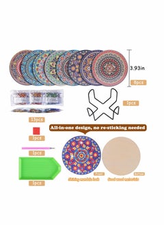 Y&D 8 Pcs Diamond Painting Coasters with Holder, Mandala DIY Art Crafts for Adults, Small Kits Accessories  - Image 5