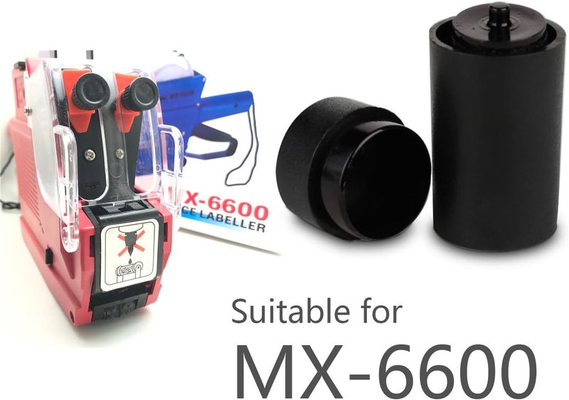 ملصقات تحديد الأسعار، 6 عبوات ورق ملصقات أسعار لمسدس تسعير MX-6600، ملصقات مسدس التسعير لـ MX-6602/G6600/YH-689/CN-6600EOS (أسطوانة حبر سوداء، 18 ملم) - Image 2