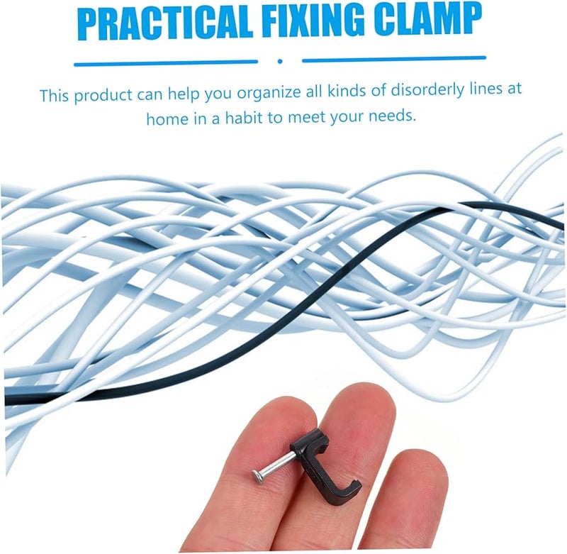 المشابك السوداء نصفية 1 8X1 7 سم 100 قطعة لدعم الكابلات والأنابيب تركيب على الحائط أسطح الطوب - Image 5