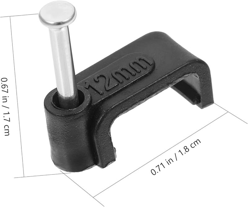 المشابك السوداء نصفية 1 8X1 7 سم 100 قطعة لدعم الكابلات والأنابيب تركيب على الحائط أسطح الطوب - Image 4