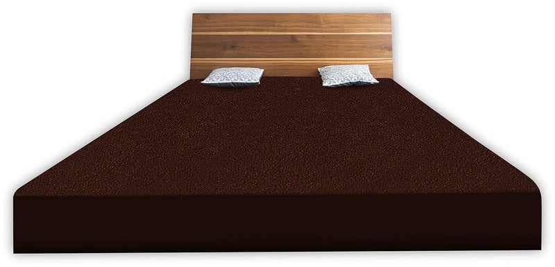 Smart Comfort Smart Comfort Waterproof DustProof Terry Cotton Mattress Protector TPU Coating in Back Noiseless Soft to Touch Breathable Fabric Lycra on 4 Sides Easy Fit Brown Queen - Image 1