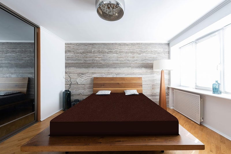 Smart Comfort Smart Comfort Waterproof DustProof Terry Cotton Mattress Protector TPU Coating in Back Noiseless Soft to Touch Breathable Fabric Lycra on 4 Sides Easy Fit Brown Queen - Image 2