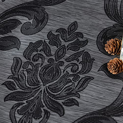 NAPEARL Damask Curtains for Living Room, Gothic Curtains Drapes with Floral Patterns, Black Victorian Curtains for Bedroom 84 Inch Length, Set of 2 Panels, Each 52 x 108 Inches - Image 5