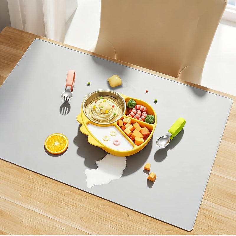 IYYI Silicone Placemats, Silicone Mats for Kitchen Counter Set of 2-Gray - Image 2