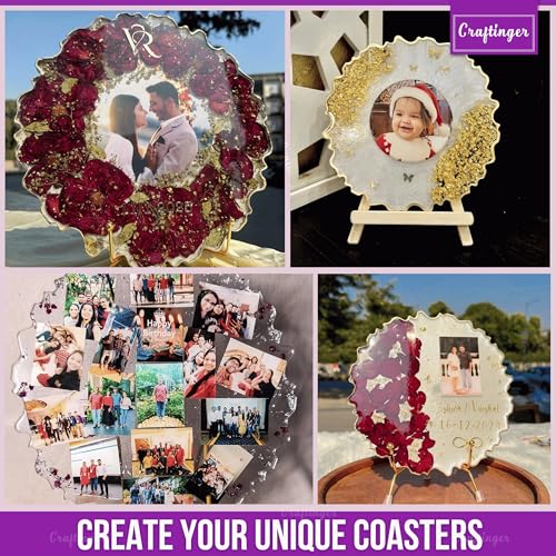 Craftinger Resin Art Photoframe Kit Lite with 300gm Resin & Wooden Stand, Colors and More - Image 2