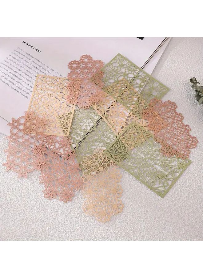 10 Pieces Hollow Dream Lace Paper For Scrapbooking Art Journaling DIY Crafts Notebook Decoration Party Supplies Brown Elegant Paper Embellishments For Collage Stationery Gift Decor - Image 3
