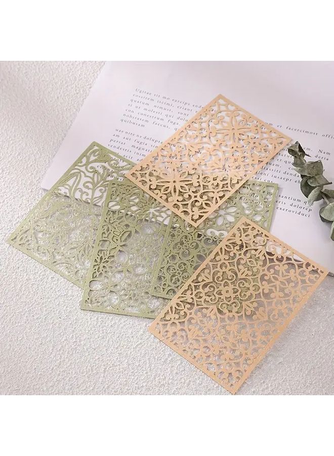 10 Pieces Hollow Dream Lace Paper For Scrapbooking Art Journaling DIY Crafts Notebook Decoration Party Supplies Brown Elegant Paper Embellishments For Collage Stationery Gift Decor - Image 5